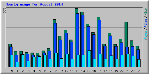 Hourly usage for August 2014