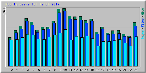 Hourly usage for March 2017