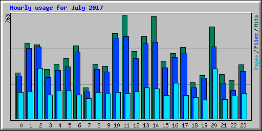 Hourly usage for July 2017