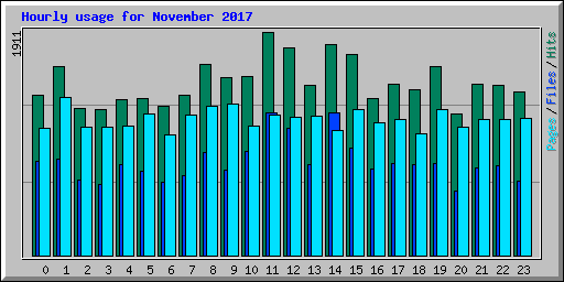 Hourly usage for November 2017